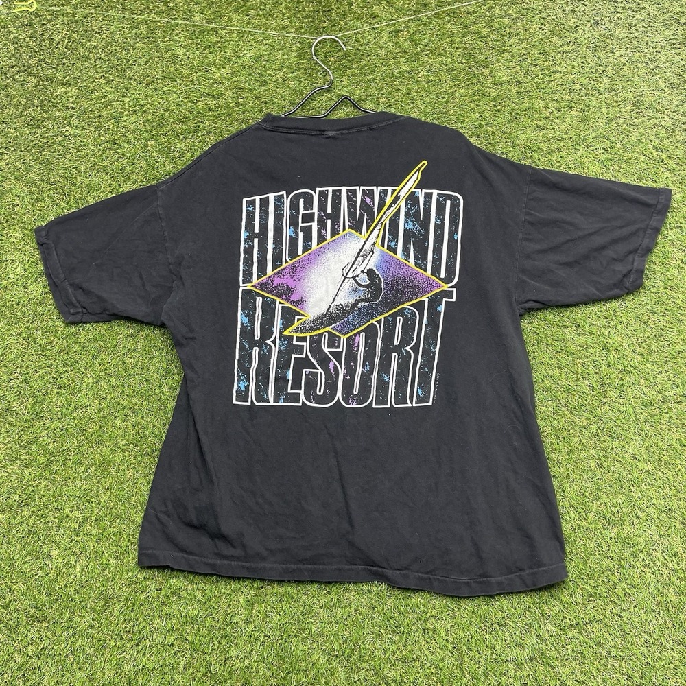 Vintage Surfing Shirt Mens XL Lightning Bolt Tee Single Stitch Wind Grunge 90s